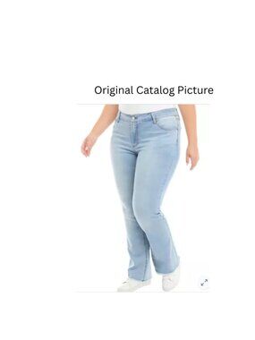 Vanilla Star Light Stretch Blue Plus Size Mid Rise Bootcut Blue Jeans 16W